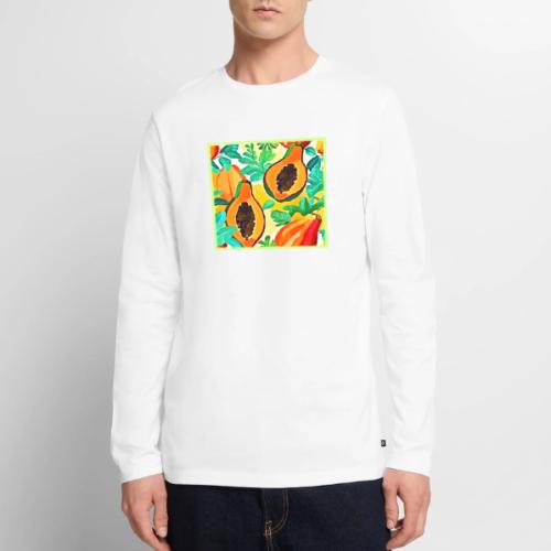 Tropical Papaya Pop Art - Men's Premium Long Sleeve T-Shirt