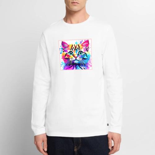 Vivid Kitty Vibes Design - Men's Premium Long Sleeve T-Shirt