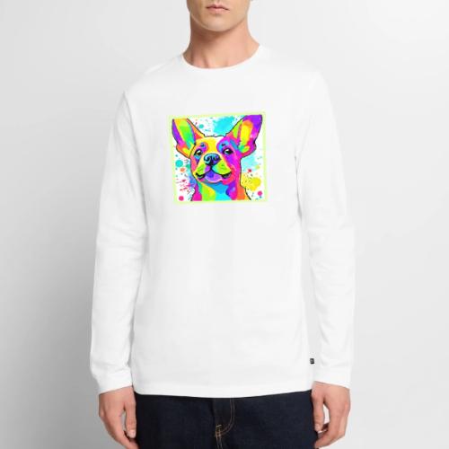 Vibrant Frenchie Bulldog Puppy Art - Men's Premium Long Sleeve T-Shirt