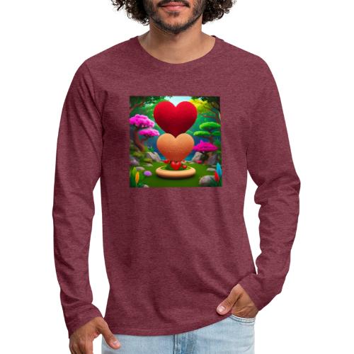 Double Heart, fantasy, nature and fantasy - Men's Premium Long Sleeve T-Shirt