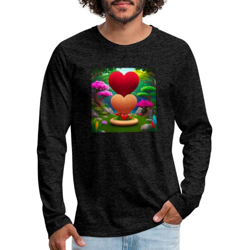 Double Heart, fantasy, nature and fantasy - Men's Premium Long Sleeve T-Shirt