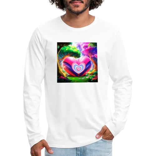 Double heart, fantasy, landscapes enjoy the magic - Men's Premium Long Sleeve T-Shirt