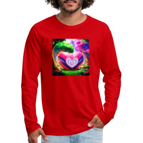 Double heart, fantasy, landscapes enjoy the magic - Men's Premium Long Sleeve T-Shirt