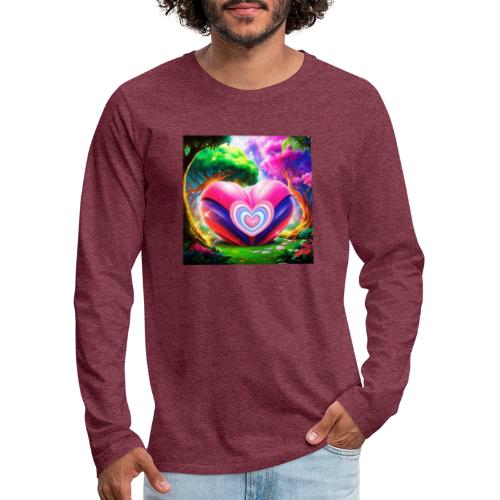 Double heart, fantasy, landscapes enjoy the magic - Men's Premium Long Sleeve T-Shirt