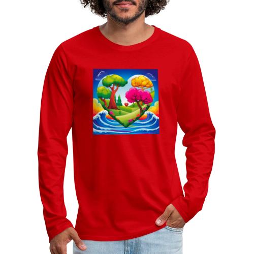 Heart, fantasy, landscapes, nature, fantasy - Men's Premium Long Sleeve T-Shirt