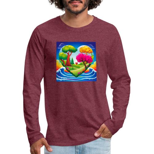 Heart, fantasy, landscapes, nature, fantasy - Men's Premium Long Sleeve T-Shirt