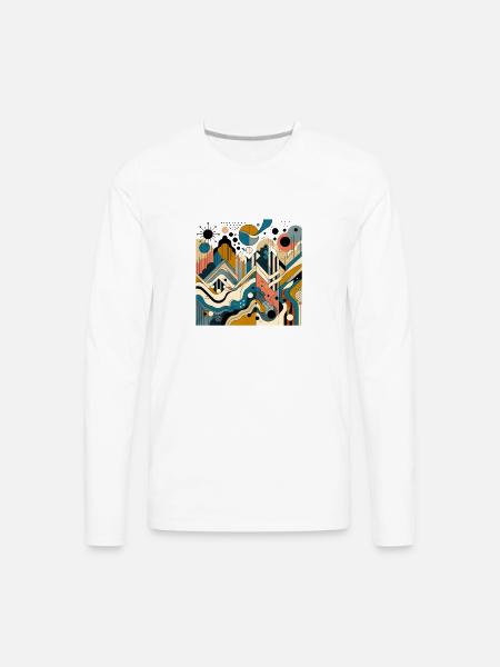 Dynamic Abstract Mountains T-Shirt - Men's Premium Long Sleeve T-Shirt - white