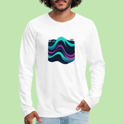 Abstract Wavy Ocean Pattern - Men's Premium Long Sleeve T-Shirt