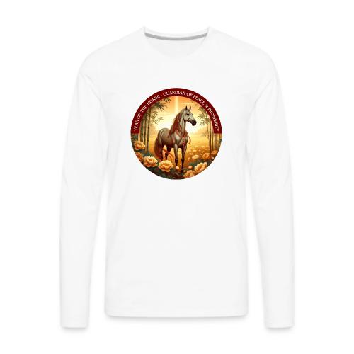 Year of the Horse Guardian T Shirt, Lunar New Year - Men's Premium Long Sleeve T-Shirt