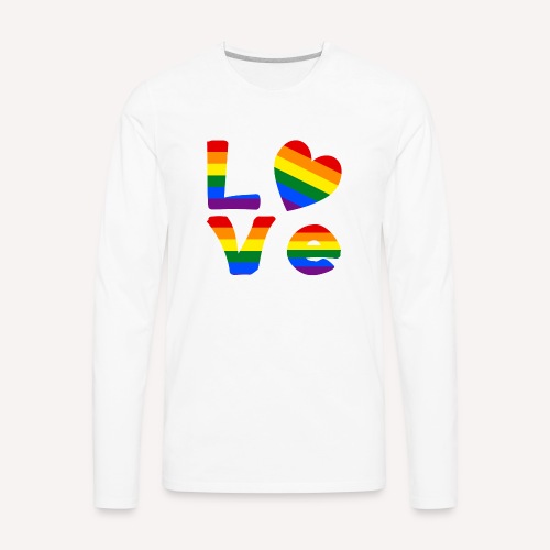 Gay Pride Rainbow LOVE - Men's Premium Long Sleeve T-Shirt