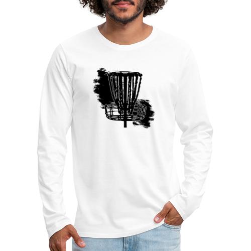 Disc Golf Basket Paint Black Print - Men's Premium Long Sleeve T-Shirt