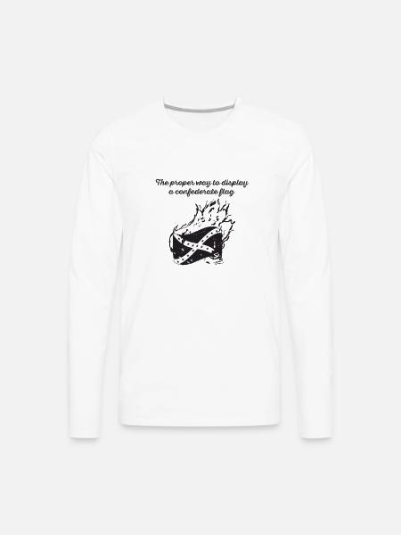 Burn the Confederate Flag - Men's Premium Long Sleeve T-Shirt - white