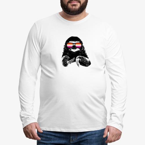 Pride Sloth Lesbian Flag Sunglasses - Men's Premium Long Sleeve T-Shirt