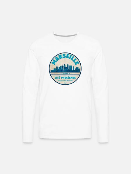 Marseille France - Men's Premium Long Sleeve T-Shirt - white