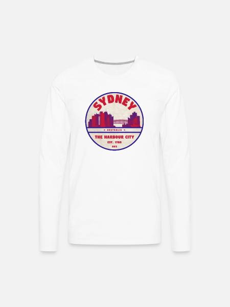 Sydney Skyline - Men's Premium Long Sleeve T-Shirt - white