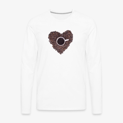 I Heart Coffee Black/White Mug - Men's Premium Long Sleeve T-Shirt