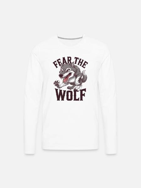 Howling Wolf Spirit - Men's Premium Long Sleeve T-Shirt - white
