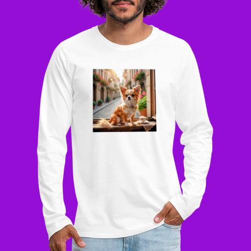 Morning coffee Chihuahua - Men's Premium Long Sleeve T-Shirt