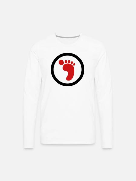 Foot Logo (2c) - Men's Premium Long Sleeve T-Shirt - white