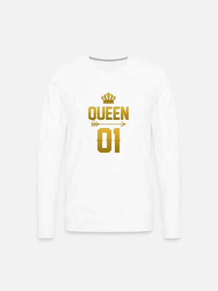 King Queen 01 - Men's Premium Long Sleeve T-Shirt - white