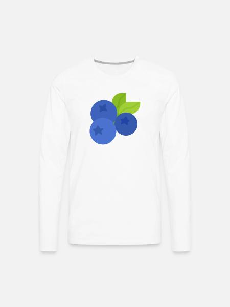 Fresh Blueberry Botanical Illustration - Men's Premium Long Sleeve T-Shirt - white