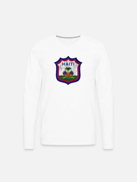 Haiti Crest Design - Men's Premium Long Sleeve T-Shirt - white