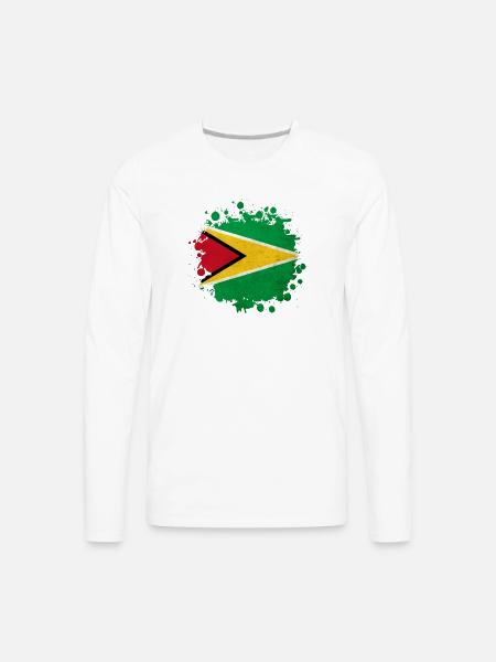 Guyana flag blob - Men's Premium Long Sleeve T-Shirt - white