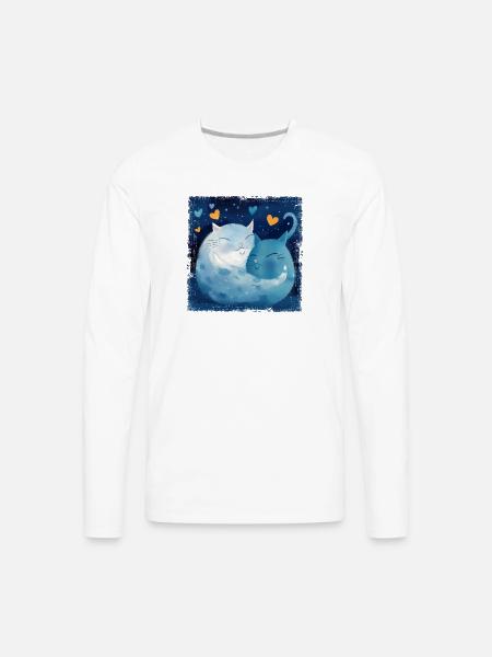 Cats Hug - Men's Premium Long Sleeve T-Shirt - white