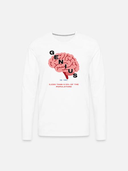 IQ 145plus Genius - Intelligence Quotient - Men's Premium Long Sleeve T-Shirt - white
