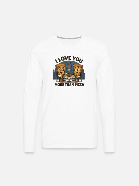 SLICE OF LOVE NYC - Men's Premium Long Sleeve T-Shirt - white