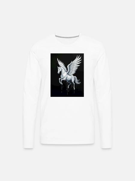 Celestial Pegasus - Men's Premium Long Sleeve T-Shirt - white