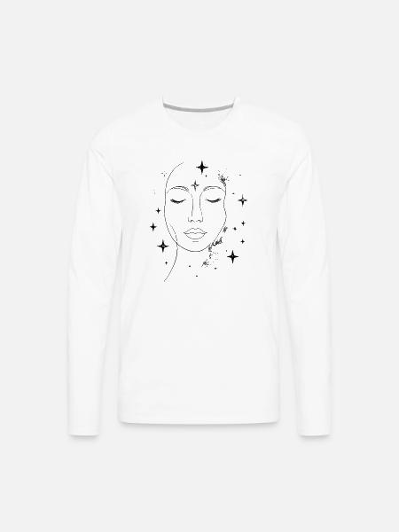 Face in Stardust - Men's Premium Long Sleeve T-Shirt - white