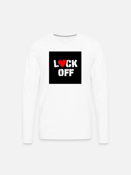 Heart Lock Off - Men's Premium Long Sleeve T-Shirt - white