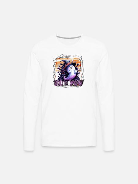 Whimsical Ghost Boo to You - Men's Premium Long Sleeve T-Shirt - white