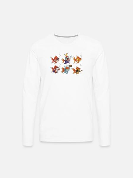Wacky Goldfish Clown - Men's Premium Long Sleeve T-Shirt - white
