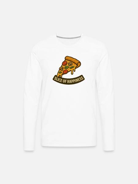 Slice of Happiness Pizza Slice - Men's Premium Long Sleeve T-Shirt - white