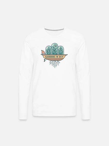 Gardens in Sky Terrarium Boat - Men's Premium Long Sleeve T-Shirt - white