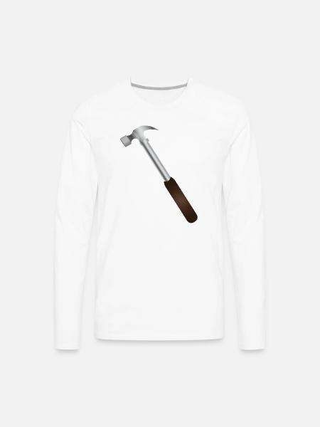 Hammer Carving: Rustic Tool Graphic - Men's Premium Long Sleeve T-Shirt - white