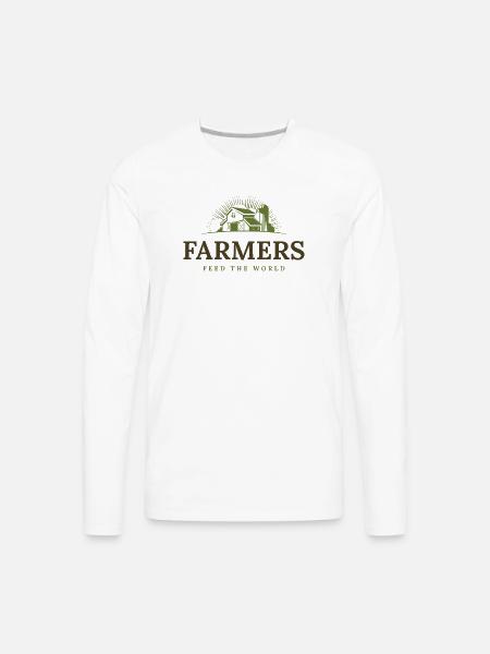 Farmers Sunburst Barn Emblem - Men's Premium Long Sleeve T-Shirt - white