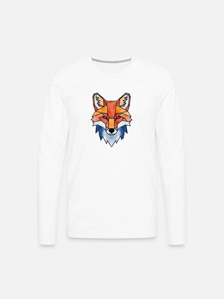 Polygon Fox - Men's Premium Long Sleeve T-Shirt - white