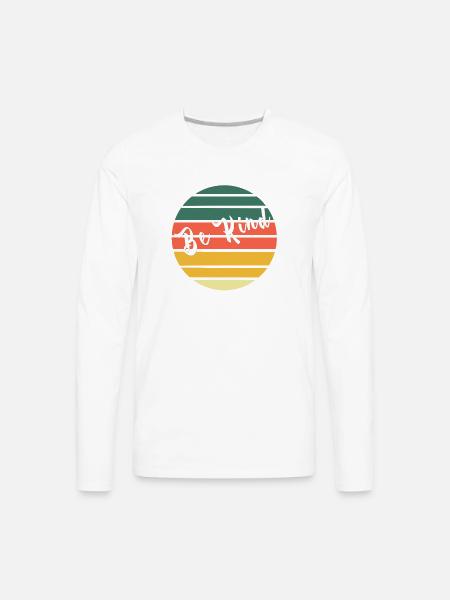 Be Kind Retro Rainbow Circle - Men's Premium Long Sleeve T-Shirt - white