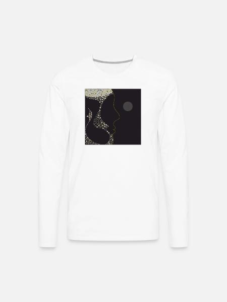 champagne face silhouette - Men's Premium Long Sleeve T-Shirt - white