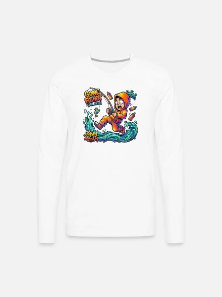 Urban Angler Neon Splash - Men's Premium Long Sleeve T-Shirt - white