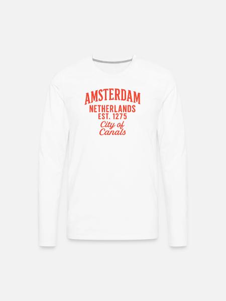 Amsterdam City of Canals Shirt - Men's Premium Long Sleeve T-Shirt - white