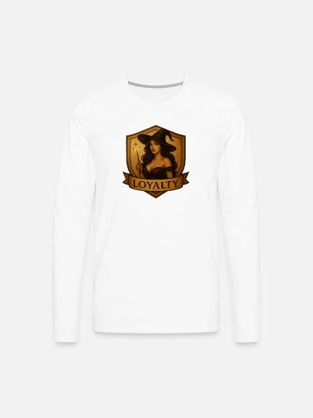 Witch Loyalty Shield Emblem - Men's Premium Long Sleeve T-Shirt - white