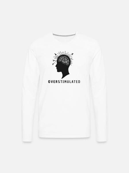 Overstimulated Brain Silhouette - Men's Premium Long Sleeve T-Shirt - white