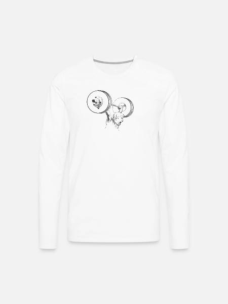 Weightlifting - Men's Premium Long Sleeve T-Shirt - white