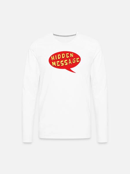 Hidden Message Speech Bubble - Men's Premium Long Sleeve T-Shirt - white