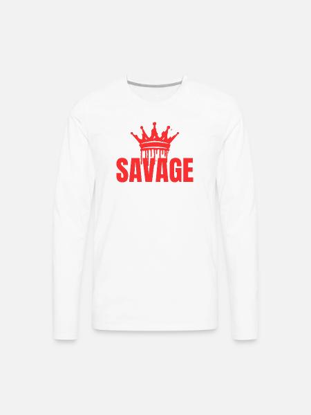Savage - Men's Premium Long Sleeve T-Shirt - white