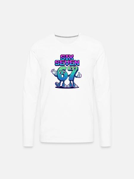 Six Seven 6 7 - Men's Premium Long Sleeve T-Shirt - white
